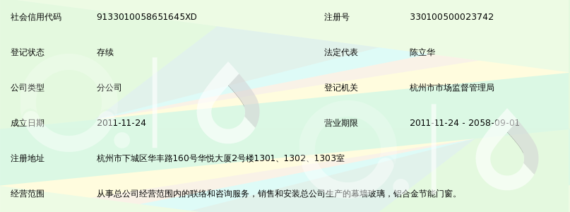 浙江鸿翔节能幕墙门窗杭州分公司